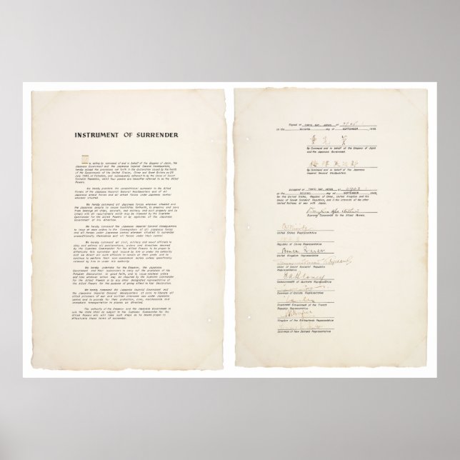 Póster O Instrumento de Renúncia Japonês (1945) (Frente)