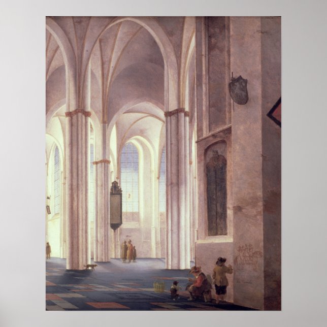 Póster O interior de Buurkerk em Utrecht, 1644 (Frente)