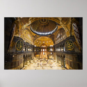 Poster O interior de Hagia Sophia em Istambul