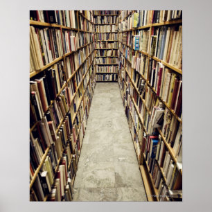 Póster O interior de uma livraria de segunda mão Sweden.