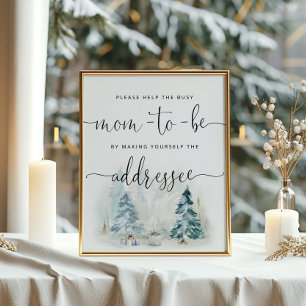 Poster O inverno ajuda a mãe ocupada a morar um envelope