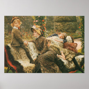 Póster O Jardim Bench James Tissot de Belas Artes