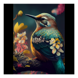Póster O Jardim de Beija-flores Khem Poster Perfeito Bril