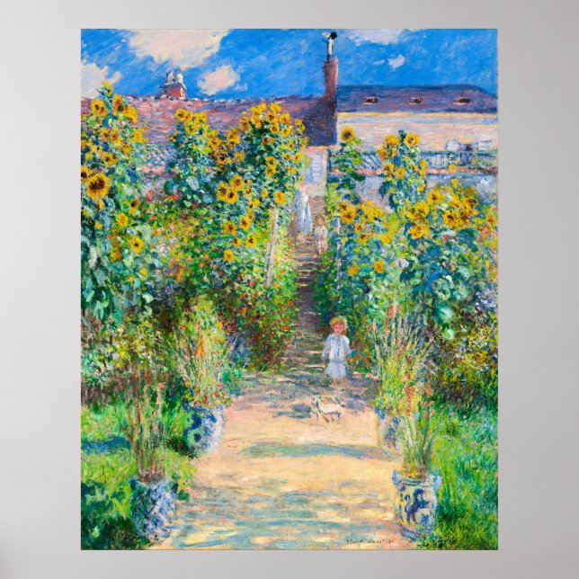 Poster O Jardim do Artista em Vetheuil, 1880 por Monet (Frente)