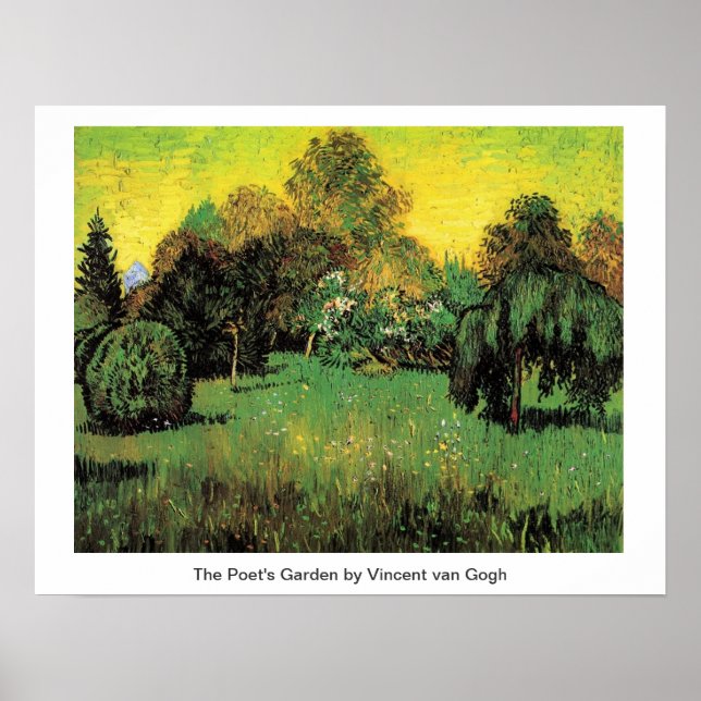 Póster O Jardim do Poeta por Vincent van Gogh. (Frente)