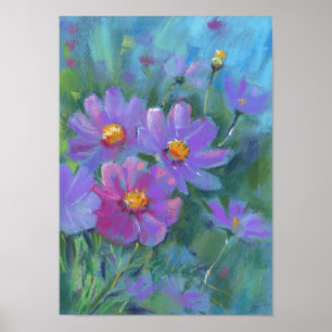 Poster O jardim floresce (bipinnatus do cosmos, o áster