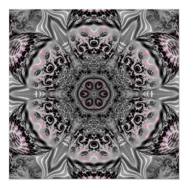 Póster O Jardim Fractal Prateado (Frente)