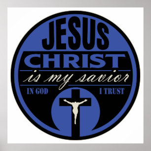 Poster O Jesus Cristo é meu salvador (azul)