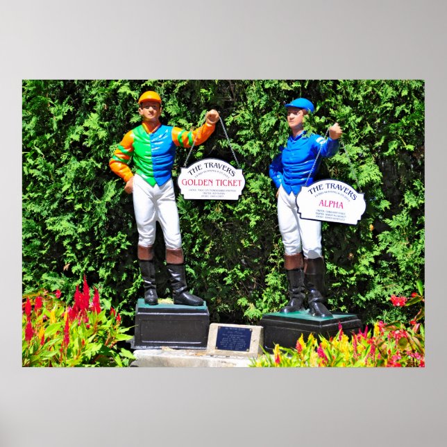 Póster O Jockeys do Viajante Icônico de Saratoga (Frente)