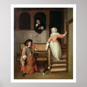 Póster O jogador do violoncelo, c.1700 (óleo em canvas)