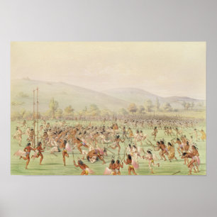 Póster O jogo de bola indiano, c.1832