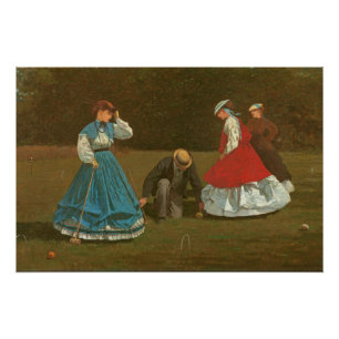 Póster O jogo do croquet, 1866 (óleo em canvas)