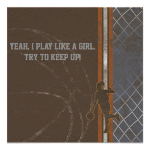 Póster O jogo gosta de um basquetebol da menina