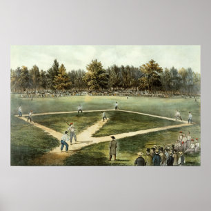 Póster O jogo nacional americano do basebol