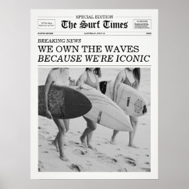 Poster O Jornal Surf Times Nós Possuímos As Ondas