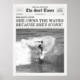 Poster O Jornal The Surf Times Ela É a Dona das Ondas