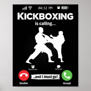 Poster O Kickboxing Está Chamando Artes Marciais Retrô Ho