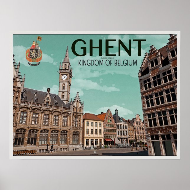 Poster O Korenmarkt - Ghent (Frente)