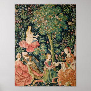 Póster O La Vie Seigneuriale: Cena Galante, c.1500