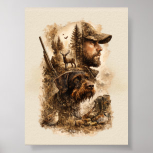 Poster O Laço do Caçador – Pointer Alemão de Pelo Cabelud