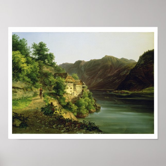Poster O lago Hallstatter, 1824 (petróleo na canvas) (Frente)