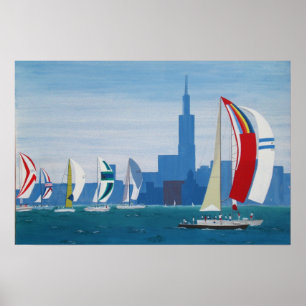 Poster o "Lago Michigan - Chicago "