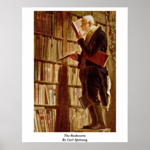 Poster O leitor ávido por Carl Spitzweg