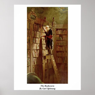 Poster O leitor ávido por Carl Spitzweg
