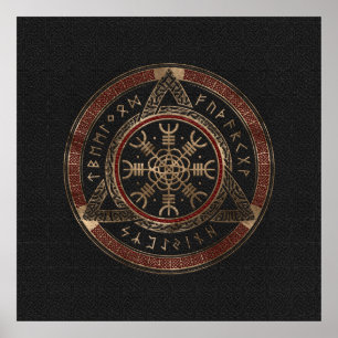 Poster O leme do couro do incrédulo e do ouro pretos e