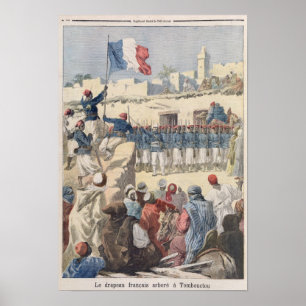 Poster O levantamento da bandeira francesa em Timbuktu