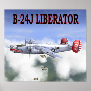 POSTER O LIBERTADOR DE B-24J BOMBARDEIA AFASTADO