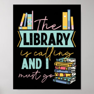 Poster O Livro Lendo A Biblioteca Está Ligando E Eu Tenh