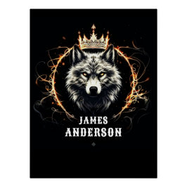 Póster O Lobo Alfa. Adicionar texto ou nome no Poster