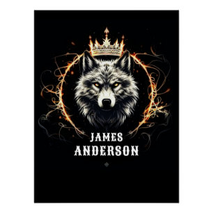 Póster O Lobo Alfa. Adicionar texto ou nome no Poster