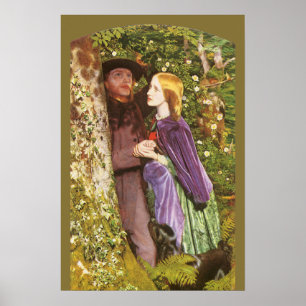 Póster O Longo Noivado de Arthur Hughes, Arte Vintage