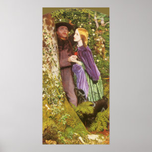 Póster O Longo Noivado de Arthur Hughes, Arte Vintage