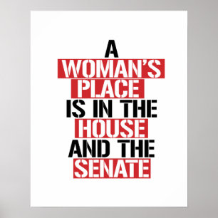 Poster O lugar de uma mulher está na casa e no Senado