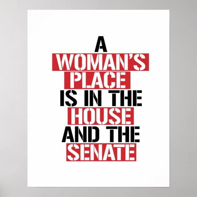 Poster O lugar de uma mulher está na casa e no Senado (Frente)