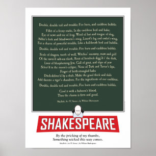 Poster O Macbeth de Shakespeare. cartaz do incantation
