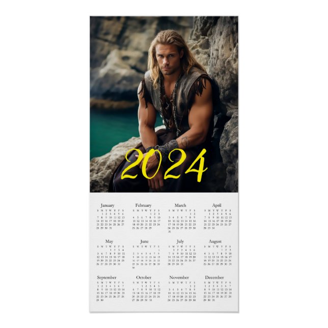 Póster O Macho Mais Brutal 2024. Calendário (Frente)