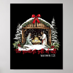 Poster O Maior Presente De Todos Jesus Bebê Xmas Cristão