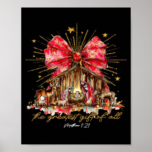Poster O Maior Presente De Todos Presépio Cristão  (Frente)