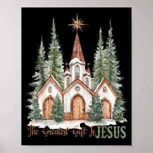 Poster O Maior Presente é Jesus Festa Cristã de Natal