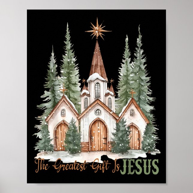 Poster O Maior Presente é Jesus Festa Cristã de Natal  (Frente)
