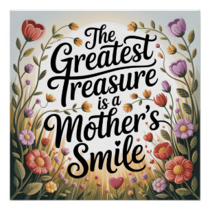Póster O Maior Tesouro É O Sorriso De Uma Mãe