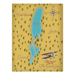 Póster O mapa antigo do Mar Morto