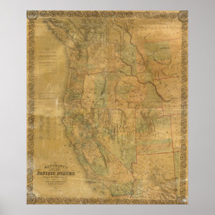 Póster O mapa de Bancroft dos estados pacíficos
