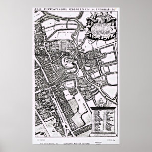 Póster O mapa de Loggan de Oxford, folha ocidental