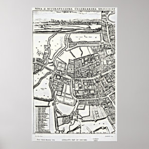 Póster O mapa de Loggan de Oxford, folha oriental