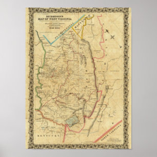 Póster O mapa de Richardson de West Virginia